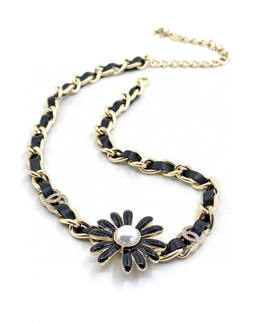 18K Chanel Black Daisy Necklace