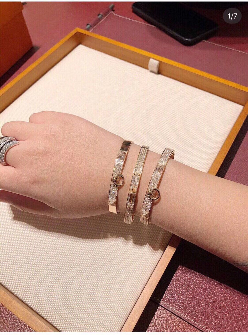 18K Hermes Collier De Chien Diamond Bracelet