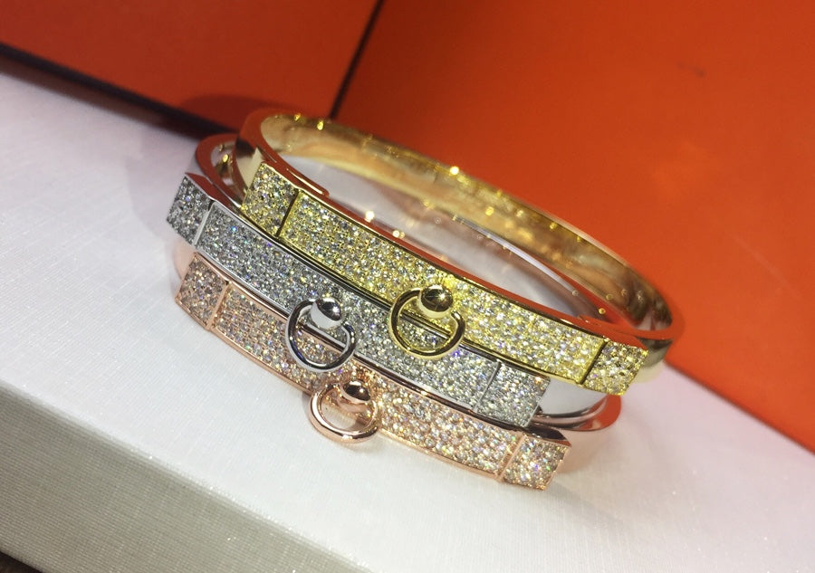 18K Hermes Collier De Chien Diamond Bracelet