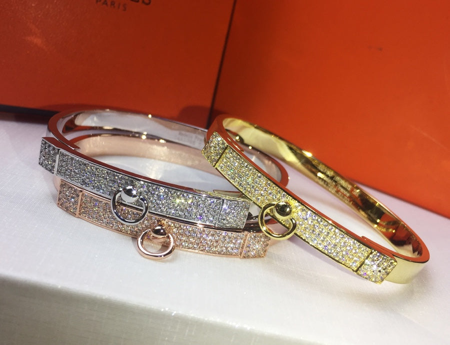 18K Hermes Collier De Chien Diamond Bracelet