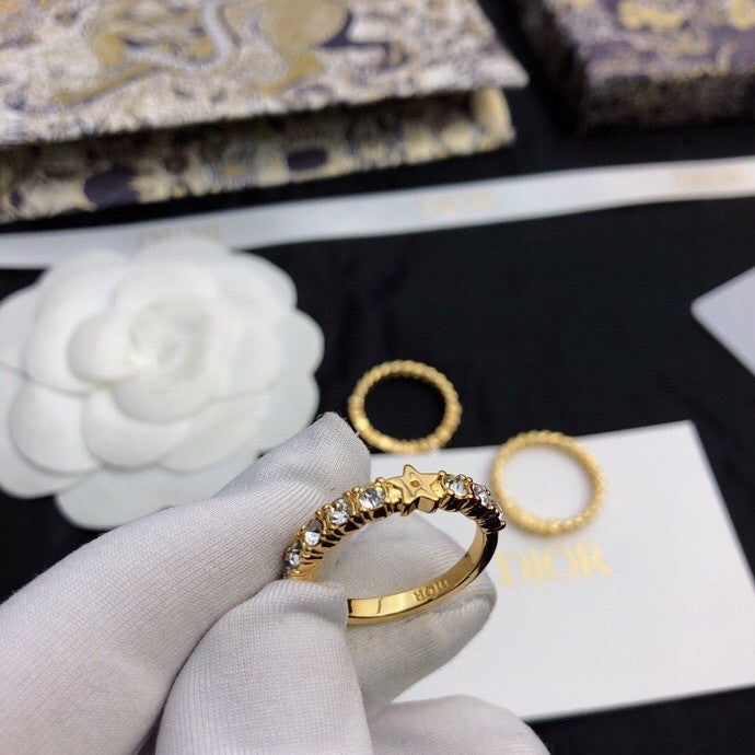 18K Dior Star Set Of Three Ring