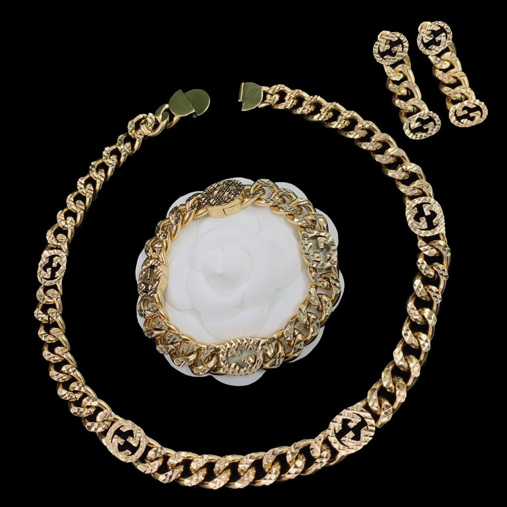 18K Gucci Double Chain Earrings